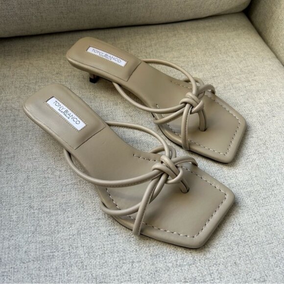 Tony Bianco Tuscany Stone Nappa Kitten Heel Beige - Picture 5 of 7